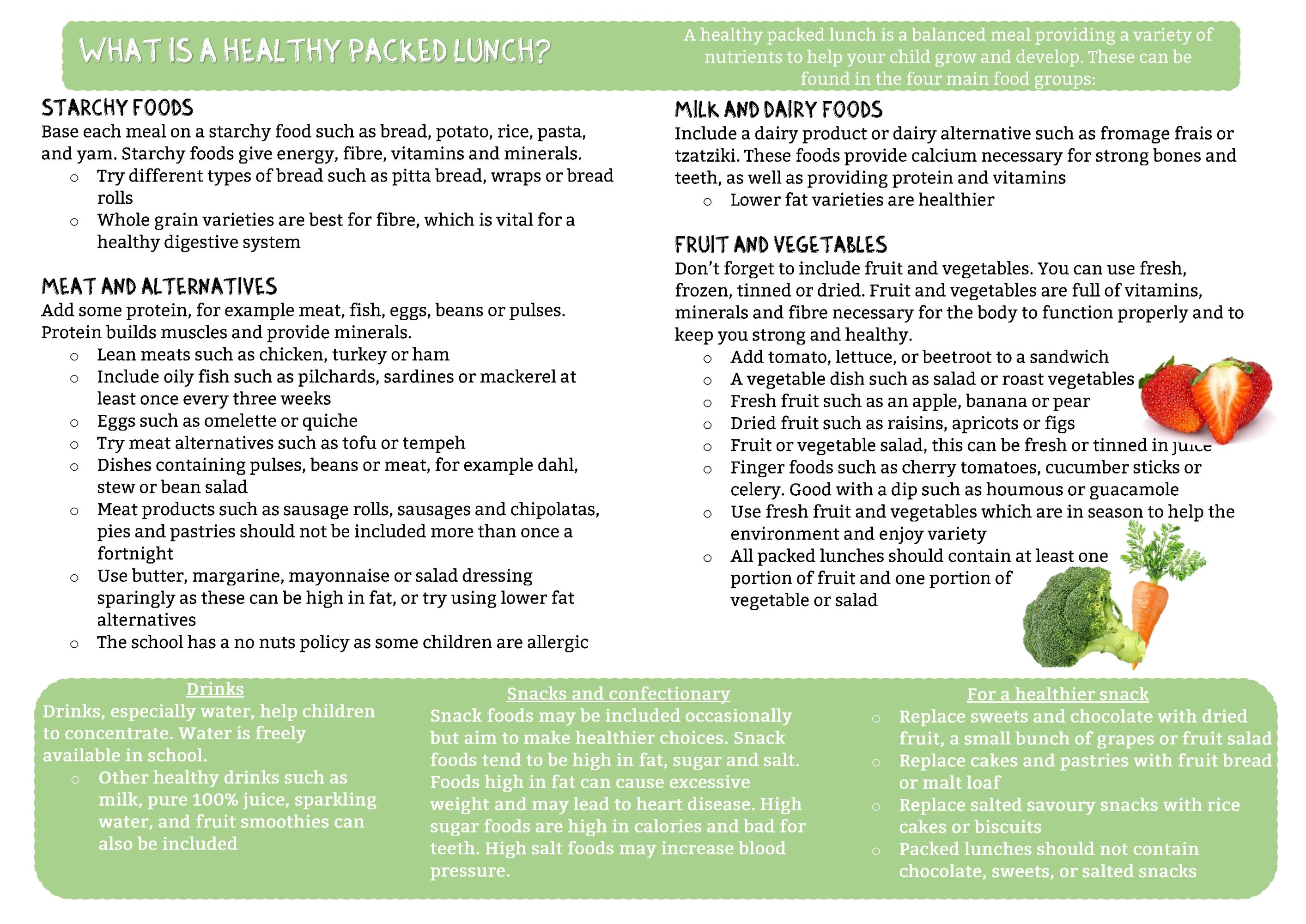Healthy packed lunch flyer page 2
